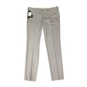 Van Heusen Pants Mens 37 Overcast PV Stretch Slim Semi Tapered Flat Front Dress